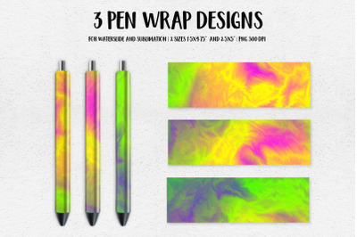 Vibrant Abstract Pen Wrap Sublimation or Waterslide