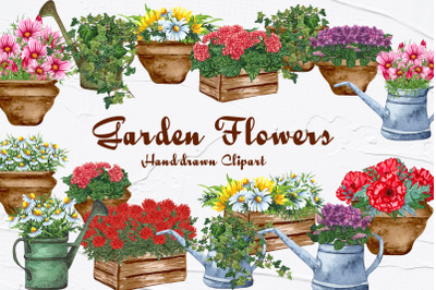 Garden Bouquets Watercolor Clipart