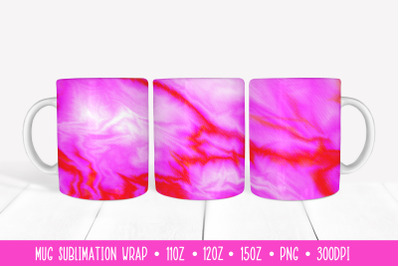 Hot Pink Mug Sublimation Design. Abstract Mug Wrap