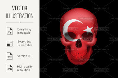 Turkish flag skull