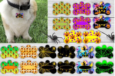 Halloween pet tag sublimation design bundle
