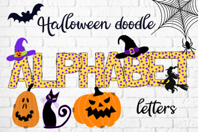 Halloween doodle alphabet letters | Doodle letters