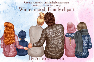 Winter Mood, Family Clipart