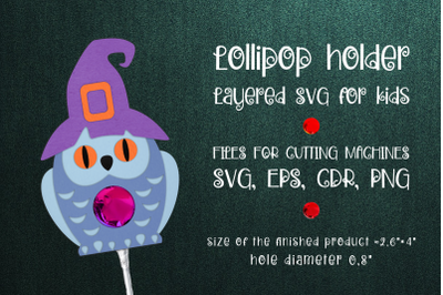 Halloween Owl | Lollipop Holder Template SVG