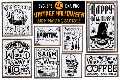 Vintage Halloween Signs and labels SVG bundle, Farmhouse