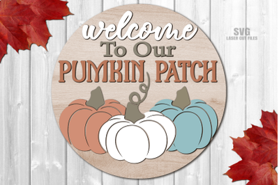 Fall Pumpkin SVG Laser Cut Files | Welcome Sign SVG Glowforge Files