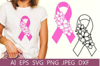 Breast cancer awareness, Fight cancer pink ribbon svg