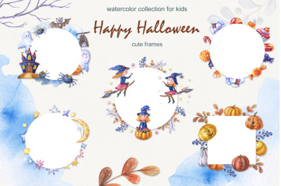 Happy Halloween Watercolor frames