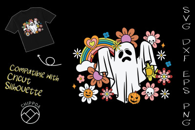 Vintage Floral Ghost Halloween