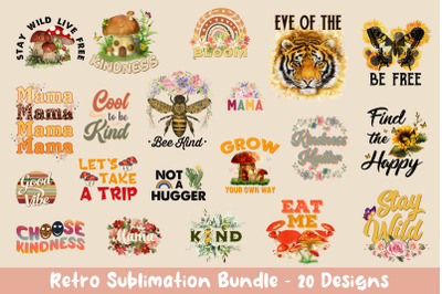 Retro Sublimation Bundle - 20 Designs