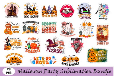 Funny Halloween Sublimation Bundle - 20 PNG