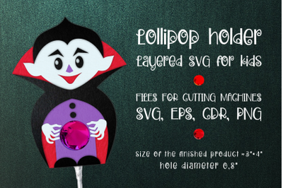 Little Vampire | Halloween Lollipop Holder Template