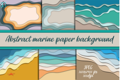 3D paper background. Abstract marine paper background.