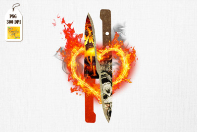 Knife Skull &amp; Fire For Cooking Lovers