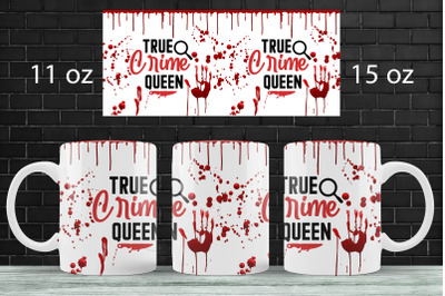 True crime mug wrap sublimation png 15oz mug design template