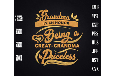Being Grandma Is An Honor, Being Great-Grandma Is Priceless