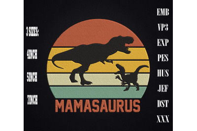 Mommy Dinosaur Funny Mamasaurus Embroidery
