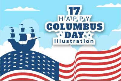 17 Happy Columbus Day National Holiday Illustration