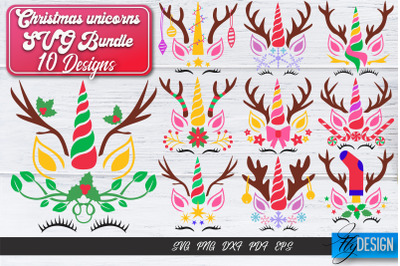 Christmas Unicorn SVG Bundle  | Animals SVG Design