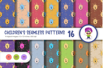 Cute Baby Seamless Patterns 16. Digital Paper