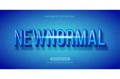 Blue Sky New Normal editable text effect vector