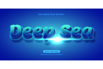 Deep Sea editable text effect vector