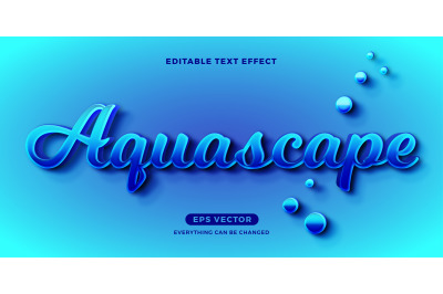 Aquascape editable text effect vector