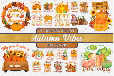 Autumn Vibes T-shirt Design Bundle