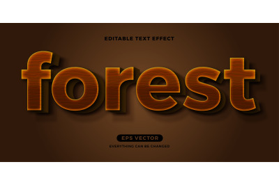 Forest Brown editable text effect vector