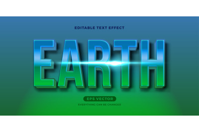 Earth Nature Green editable text effect vector