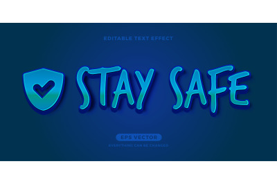 Stay Home editable text effect vector