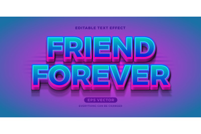 Friendship strong girly modern editable text effect vector