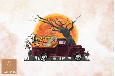 Pumpkins Truck Halloween Pumpkin