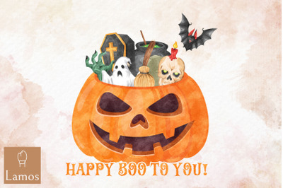 Happy Boo To You Halloween Pumpkin