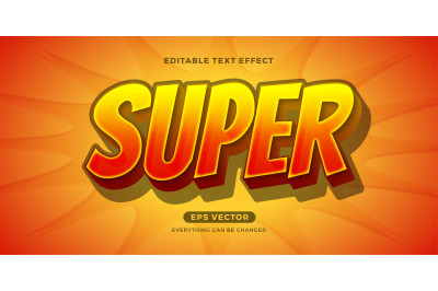 Super Hero editable text effect vector