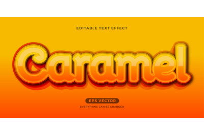 Caramel editable text effect vector