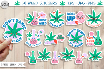 Weed Sticker Bundle | Cannabis Stickers | Marijuana Stickers
