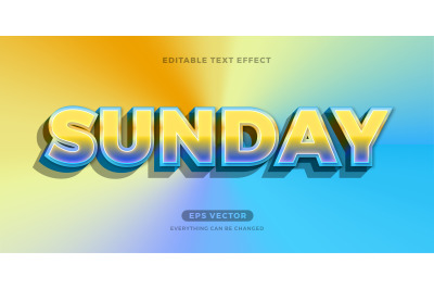 Sunday Morning Trendy editable text effect vector
