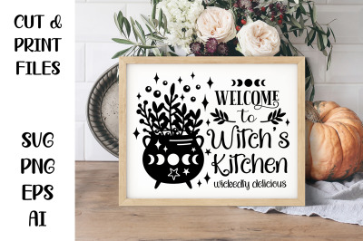 Witches Kitchen SVG, Halloween Sign, Witches Cauldron SVG