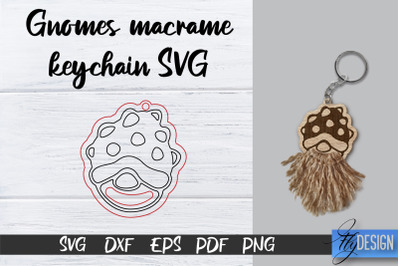 Gnomes Macrame Keychain SVG | Macrame Laser Cut SVG | CNC files