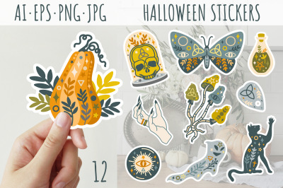 Halloween stickers, pumpkin stickers, magic potion sticker
