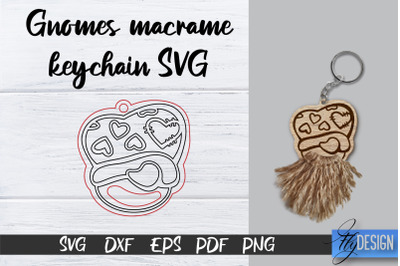 Gnomes Macrame Keychain SVG | Macrame Laser Cut SVG | CNC files