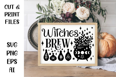 Witches Brew SVG, Halloween sign, Witches cauldron, potions