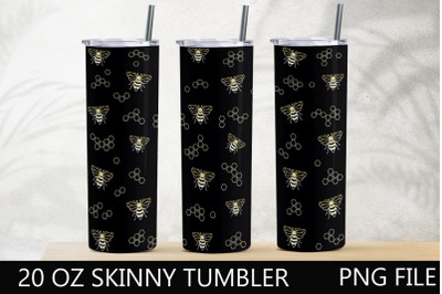 Bee sublimation tumbler wrap, Bee 20 oz skinny tumbler