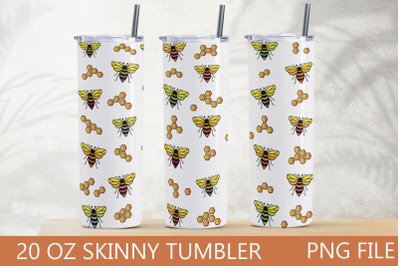 Bee tumbler, Bee sublimation 20 oz skinny tumbler wrap