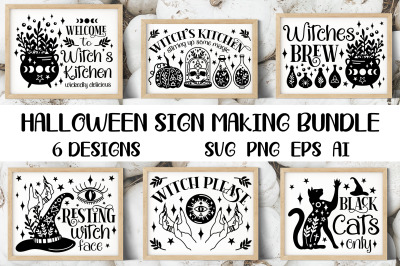 Halloween Sign Bundle, Witch Kitchen SVG, Witches Brew SVG