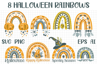 Halloween Rainbow SVG, Fall Rainbow, My First Halloween