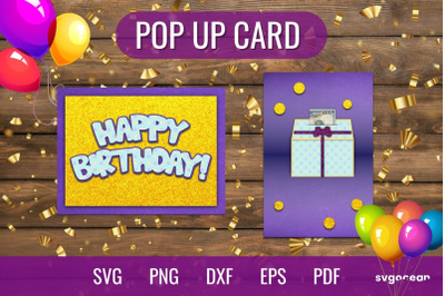 Birthday POP UP Card SVG Template