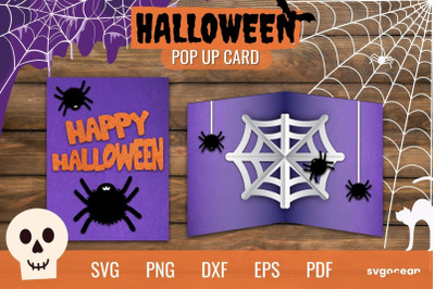 Halloween POP UP Card SVG Template