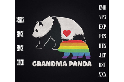 Grandma Panda Proud Mom Mother&#039;s Day Embroidery